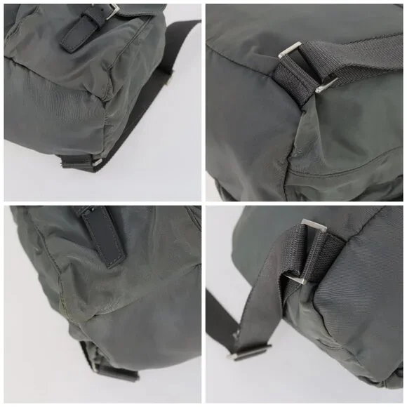 PRADA Backpack Nylon Gray Silver Auth kk572 - Picture 16 of 16